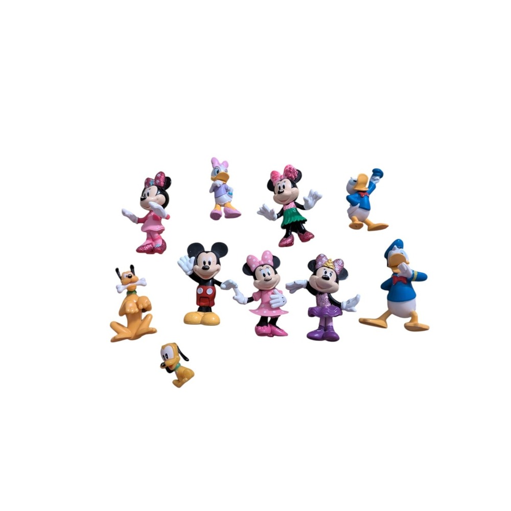 Disney Mickey Minnie Donald Daisy Pluto Figure Lot Toy Set Cake Toppers